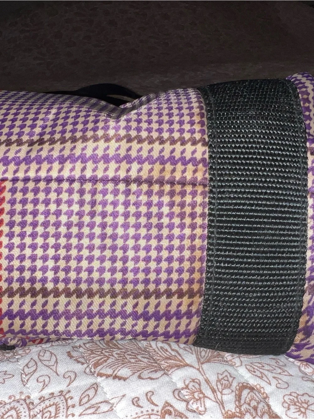 Lauren Ralph Lauren Nylon Purple Houndstooth pattern. Purple Brown Red